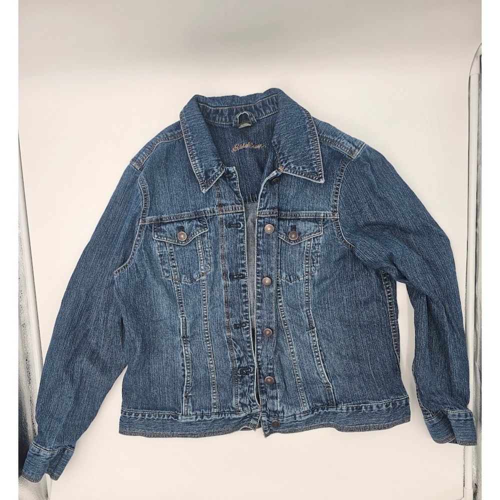 Eddie Bauer Women's Blue Denim Jacket-XL